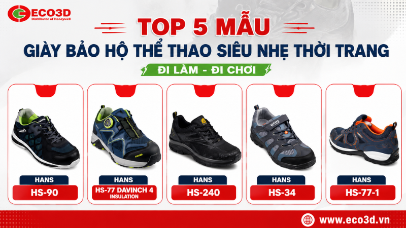 Top 5 mẫu giày bảo hộ thể thao siêu nhẹ thời trang đi làm đi chơi